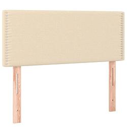 Foto van The living store hoofdbord - 80 x 33.5 x 78 cm - crème stof hout