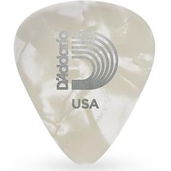 Foto van D'saddario 1cwp4-10 white pearl celluloid plectra 10 pack medium