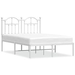 Foto van Vidaxl bedframe met hoofdbord metaal wit 120x190 cm