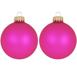 Foto van 8x bubblegum roze glazen kerstballen mat 7 cm kerstboomversiering - kerstbal