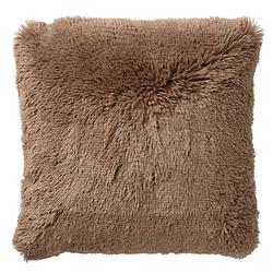 Foto van Dutch decor fluffy - kussenhoes unikleur tobacco brown 45x45 cm - bruin - bruin