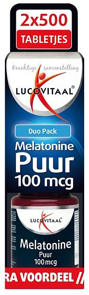 Foto van Lucovitaal melatonine puur 100mcg duo tabletten