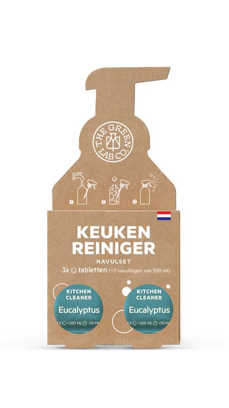 Foto van The green lab co. navul set keukenreiniger tabletten eucalyptus