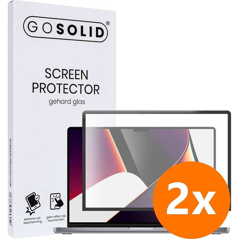 Foto van Go solid! screenprotector voor macbook pro 16,2-inch gehard glas - duopack
