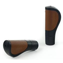 Foto van Widek handvatten city comfort 120 mm rubber bruin 2 stuks