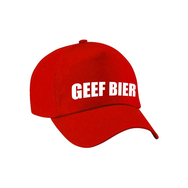 Foto van Carnaval fun pet / cap geef bier rood voor dames en heren - verkleedhoofddeksels