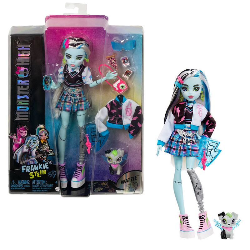 Foto van Monster high frankie stein pop met huisdier en accessoires