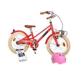 Foto van Volare kinderfiets melody - 16 inch - koraal rood - met fietshelm en accessoires