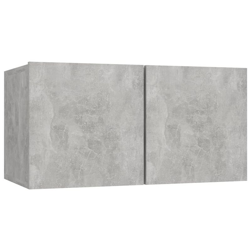 Foto van The living store hangende tv-kast - betongrijs - 60 x 30 x 30 cm - hifi-kast met 2 vakken