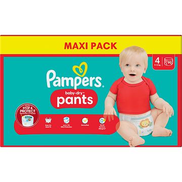 Foto van Pampers babydry luierbroekjes maat 4, 90 luiers, 9kg15kg bij jumbo