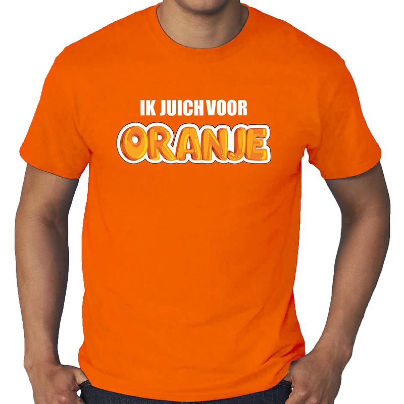 Foto van Grote maten oranje fan shirt / kleding holland ik juich voor oranje ek/ wk voor heren 3xl - feestshirts