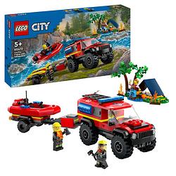 Foto van Lego city brandweerauto 4x4 met reddingsboot 60412