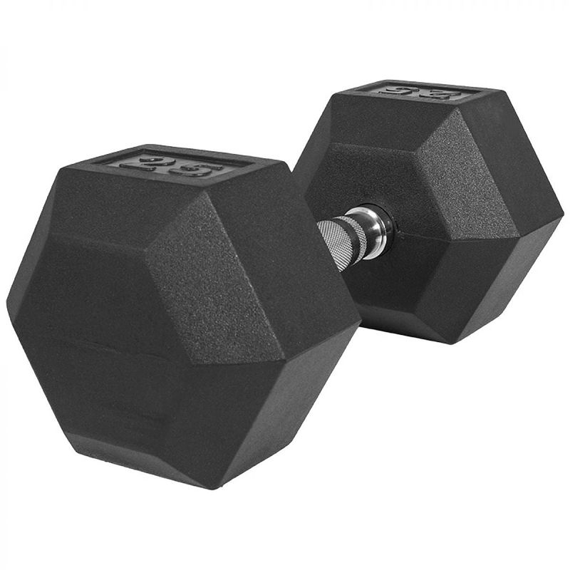 Foto van Gorilla sports dumbell - 25 kg - gietijzer (rubber coating) - hexagon