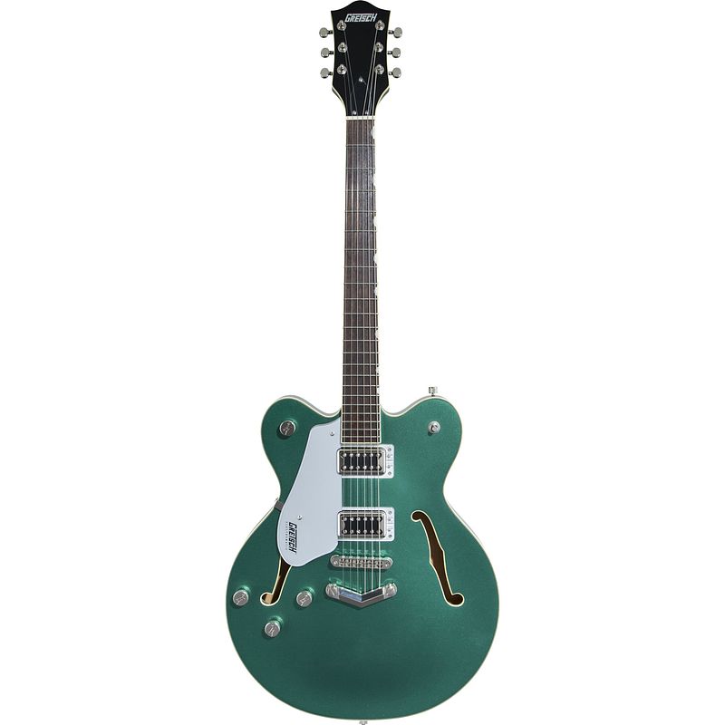 Foto van Gretsch g5622lh electromatic centerblock dc georgia green linkshandige semi-akoestische gitaar