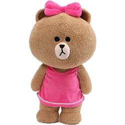 Foto van Line friends knuffelbeer choco 35 cm pluche bruin/roze