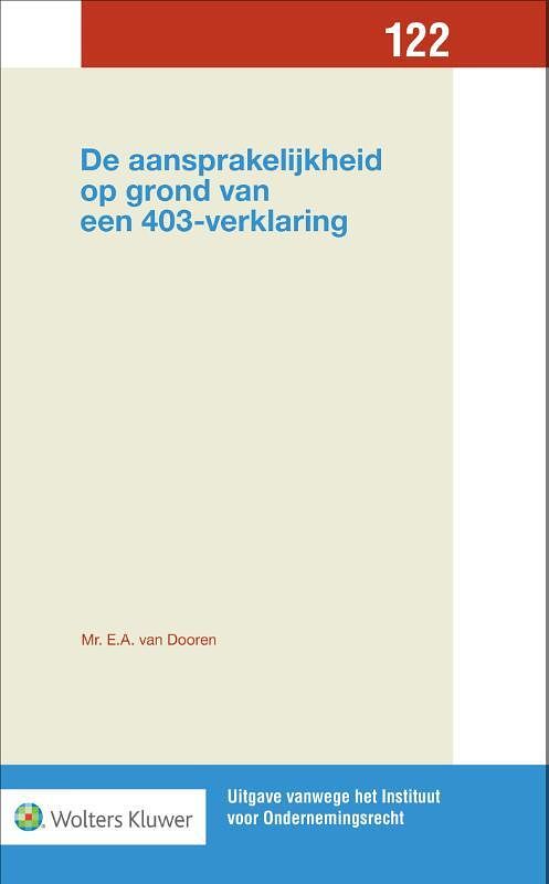 Foto van De aansprakelijkheid op grond van een 403-verklaring - e.a. van dooren - hardcover (9789013162172)