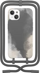 Foto van Change case tiedye apple iphone 13 back cover met koord grijs