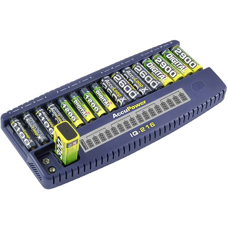 Foto van Accupower iq216 batterijlader nicd, nimh aaa (potlood), aa (penlite), 9 v (blok)