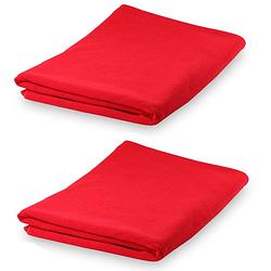 Foto van Set van 2x stuks yoga wellness microvezel handdoeken 150 x 75 cm rood - sporthanddoeken