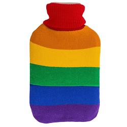 Foto van Warmwater kruik - pride/regenboog thema kleuren - 2 liter - 18 x 34 cm - kruiken
