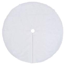 Foto van The living store kerstboomrok - wit - 360 g/m² kunstbont - 122 cm diameter - nonwoven achterkant