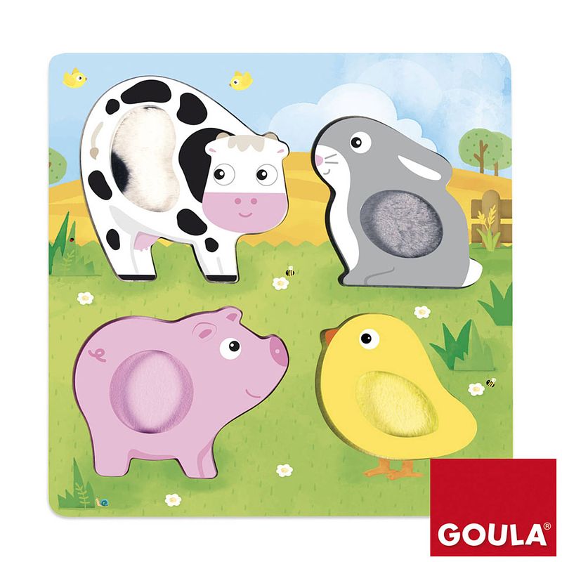 Foto van Goula voelpuzzel boerderijdieren - 4 stukjes