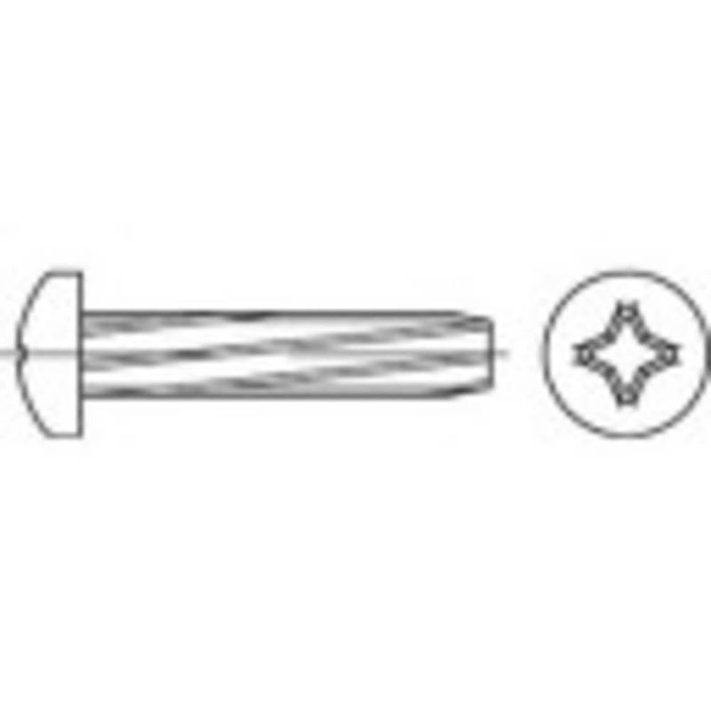 Foto van Toolcraft 141759 tapschroeven m5 12 mm kruiskop phillips din 7516 staal galvanisch verzinkt 1000 stuk(s)