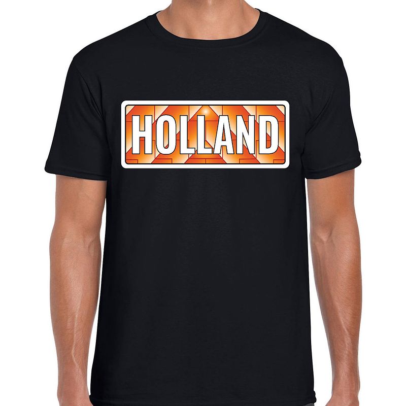 Foto van Holland / nederlands elftal supporter t-shirt zwart voor heren 2xl - feestshirts