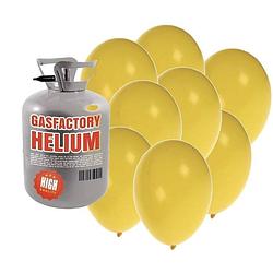 Foto van Helium tank met 50 gele ballonnen - heliumtank