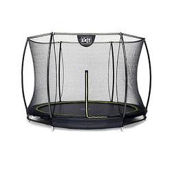 Foto van Exit silhouette ground ingegraven trampoline met veiligheidsnet - 366 cm - zwart