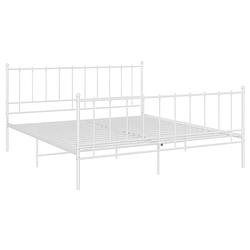 Foto van The living store bedframe - metaal - wit - 206x185x99 cm - tweepersoons - massief - montage vereist