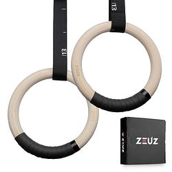 Foto van Zeuz® houten turnringen voor fitness, crossfit & calisthenics - gymnastiek ringen hout - krachttraining