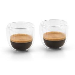 Foto van Set van 4x dubbelwandige koffie/espresso glazen 75 ml - transparant - koffie- en theeglazen