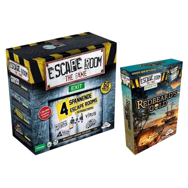 Foto van Spellenbundel - 2 stuks - escape room - the game basisspel & uitbreiding redbeard's gold