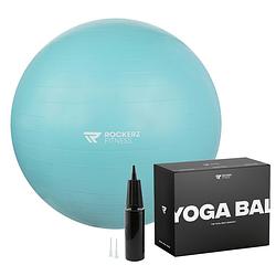 Foto van Fitnessbal - yoga bal - gymbal - zitbal - 65 cm - kleur: turquoise