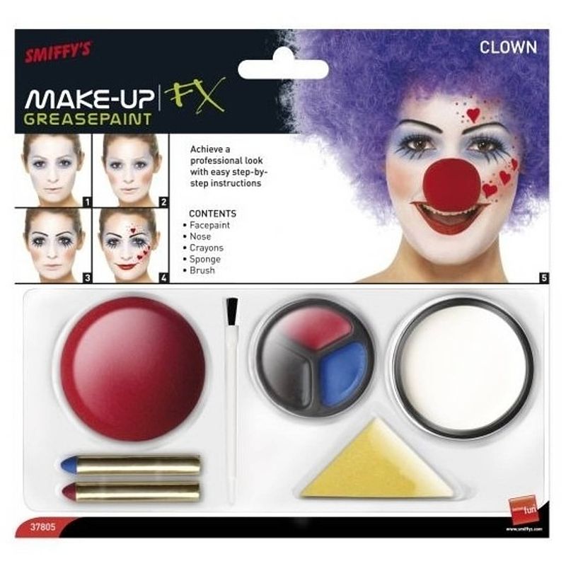 Foto van Clown schmink set inclusief clownsneus - schmink