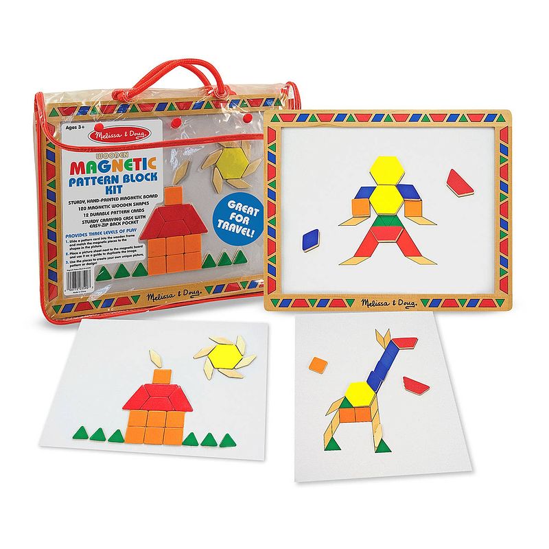 Foto van Melissa & doug magnetische houten patroonblokkenset