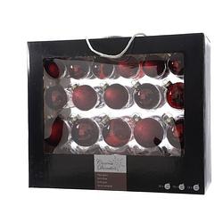 Foto van Kerstbal glas gl-mt-glit-tr/assorted/ossenbloed