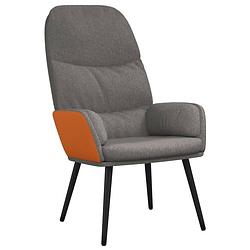 Foto van The living store fauteuil comfort - lichtgrijs - 70 x 77 x 98 cm - dik gevoerd - stof en kunstleer