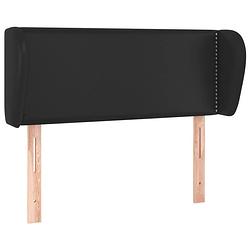 Foto van The living store klassieke hoofdbord - zwart kunstleer - verstelbare hoogte - stevige poten - comfortabele
