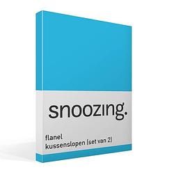 Foto van Snoozing - flanel - kussenslopen - set van 2 - 40x60 - turquoise