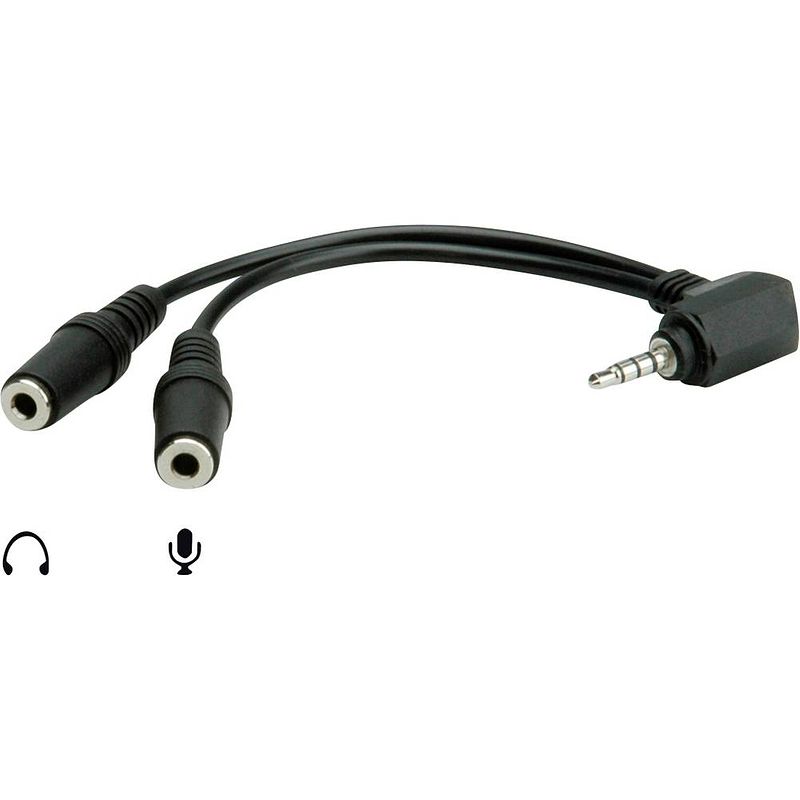 Foto van Roline 11.09.4441 11.09.4441 jackplug audio adapter [1x jackplug male 3,5 mm - 2x jackplug female 3,5 mm]