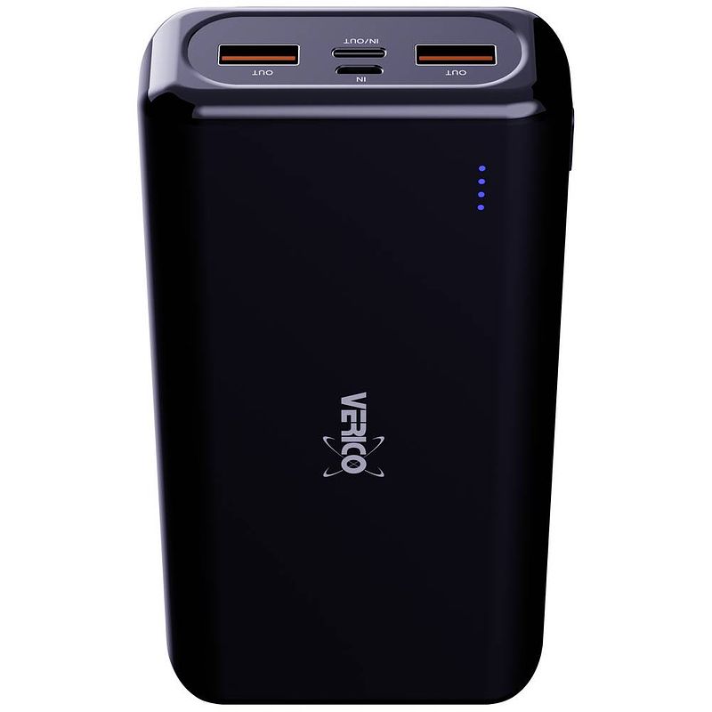 Foto van Verico power pro pd powerbank 20000 mah power delivery lipo usb-a, usb-c zwart