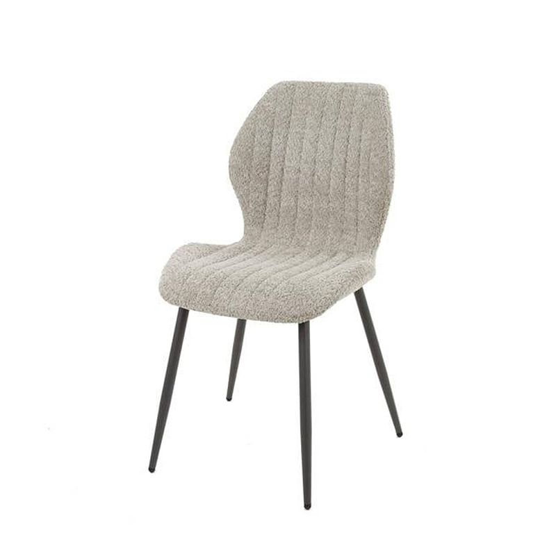 Foto van Set van 4 eetkamerstoelen chantal bouclé zandkleur beige