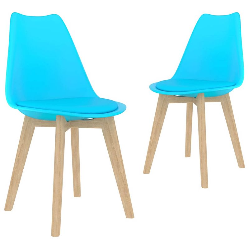 Foto van Vidaxl eetkamerstoelen 2 st kunststof blauw