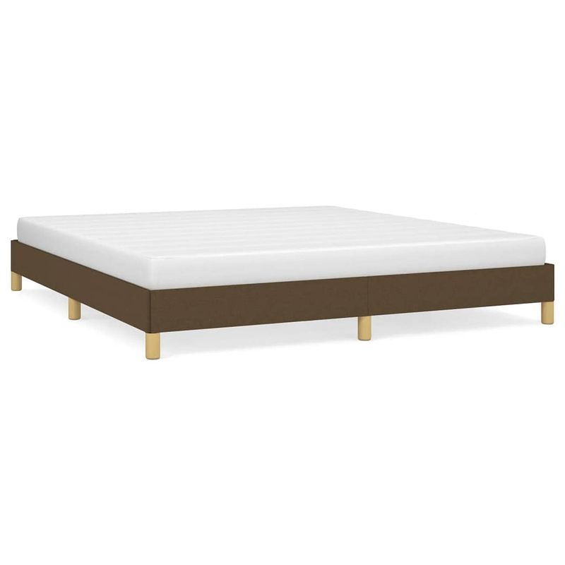 Foto van The living store bedframe donkerbruin - 203 x 183 x 25 cm - ademend duurzaam materiaal