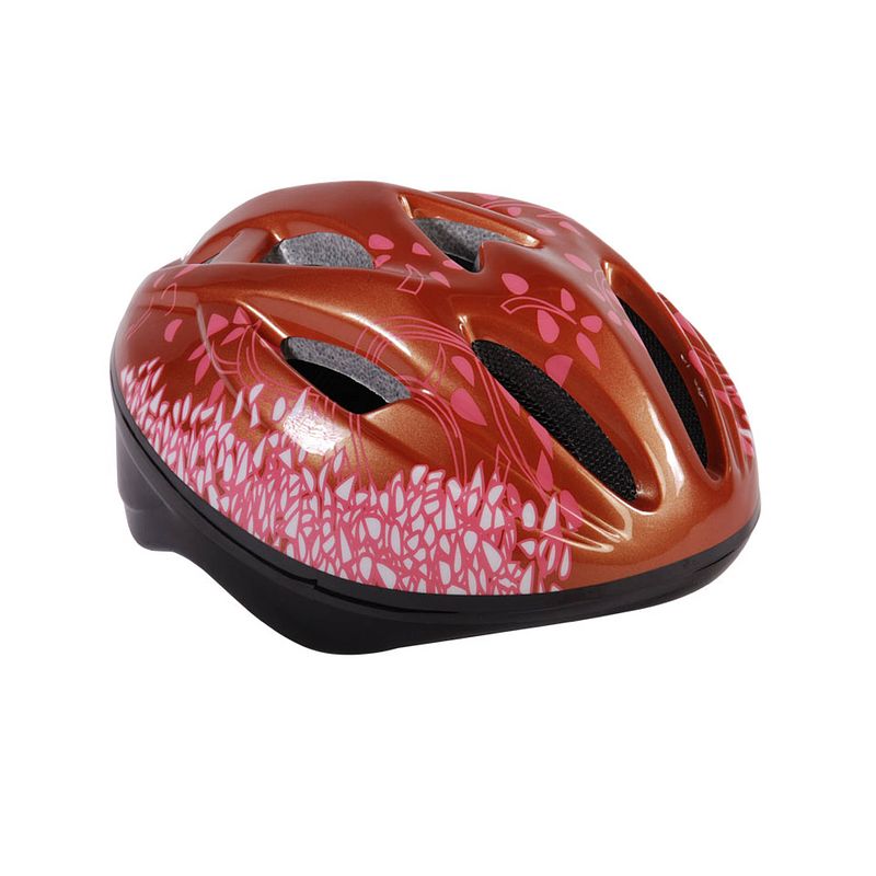 Foto van Volare deluxe fiets/skatehelm - maat 51 - 55 cm - brons/roze