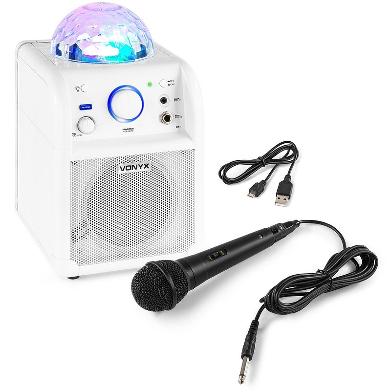 Foto van Vonyx sbs50 bluetooth party speaker met led wit