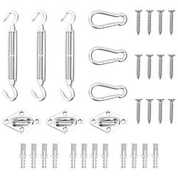 Foto van Vidaxl 9-delige zonneschermaccessoireset roestvrij staal