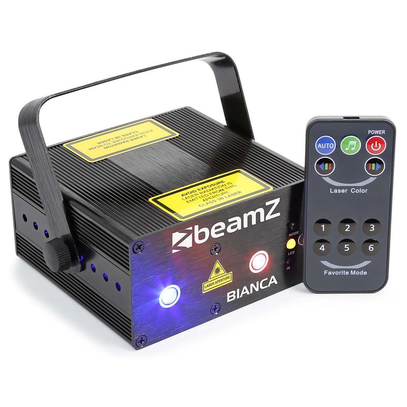 Foto van Beamz bianca rgb double laser gobo 330mw